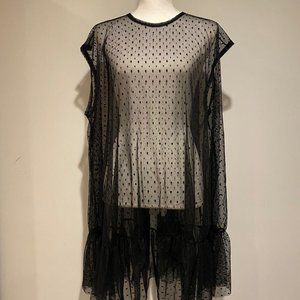 Pretty Little Thing Black Mesh Cover Up Mini Dress